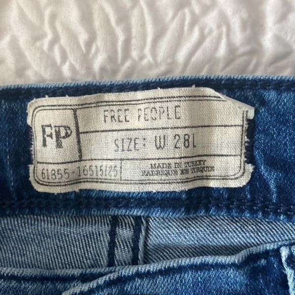 Free People Distressed Skinny Ankle High Rise Jeans - Picture 13 of 15